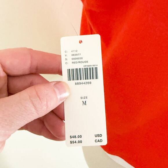 NWT Anthro Maeve Orange Short Sleeve Boxy Fit Top Women's Size Medium Mock Neck - Picture 5 of 7